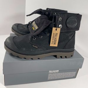 UNISEX PALLADIUM PAMPA BGY WAX BLACK SLOUCH MEN 7.5 WOMEN 9